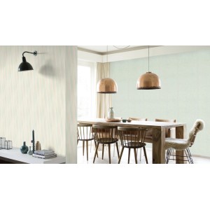 Rasch Vliestapete Tapetenwechsel II 651522, Creme-farbene Wellen im Wohnraum.