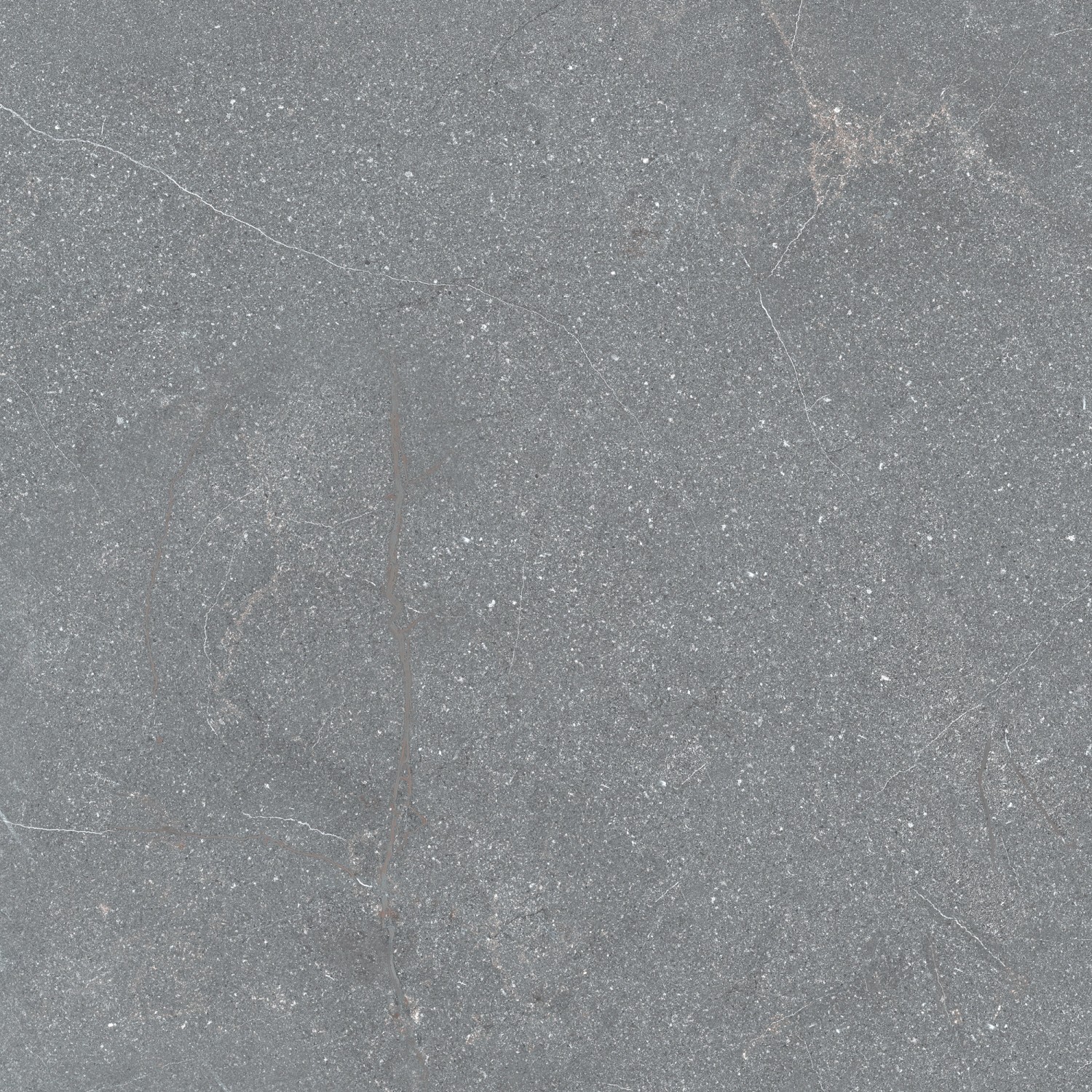 Feinsteinzeug Bodenfliese in Anthrazit, matte Steinoptik, 60x60 cm.