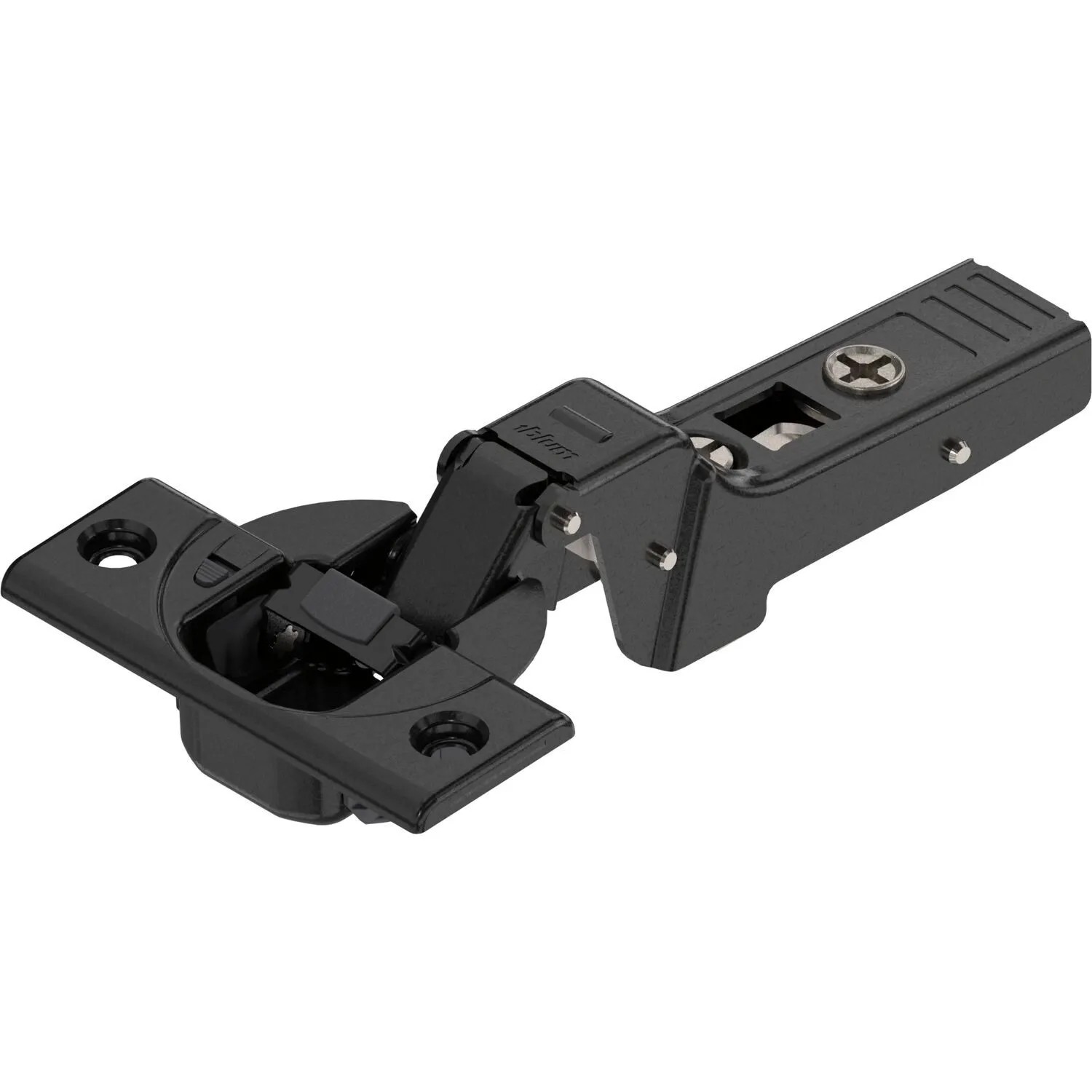 Blum Profiltürscharnier Clip Top Blumotion 95 Grad 9,5mm Gekröpft mit Feder Onyx Schwarz Schrauben