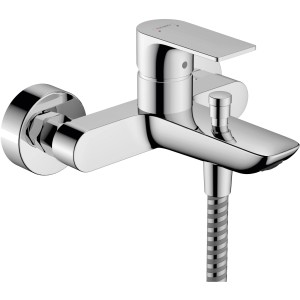 Hansgrohe Rebris E Wannenarmatur Aufputz in Chrom, mit Brauseschlauch.