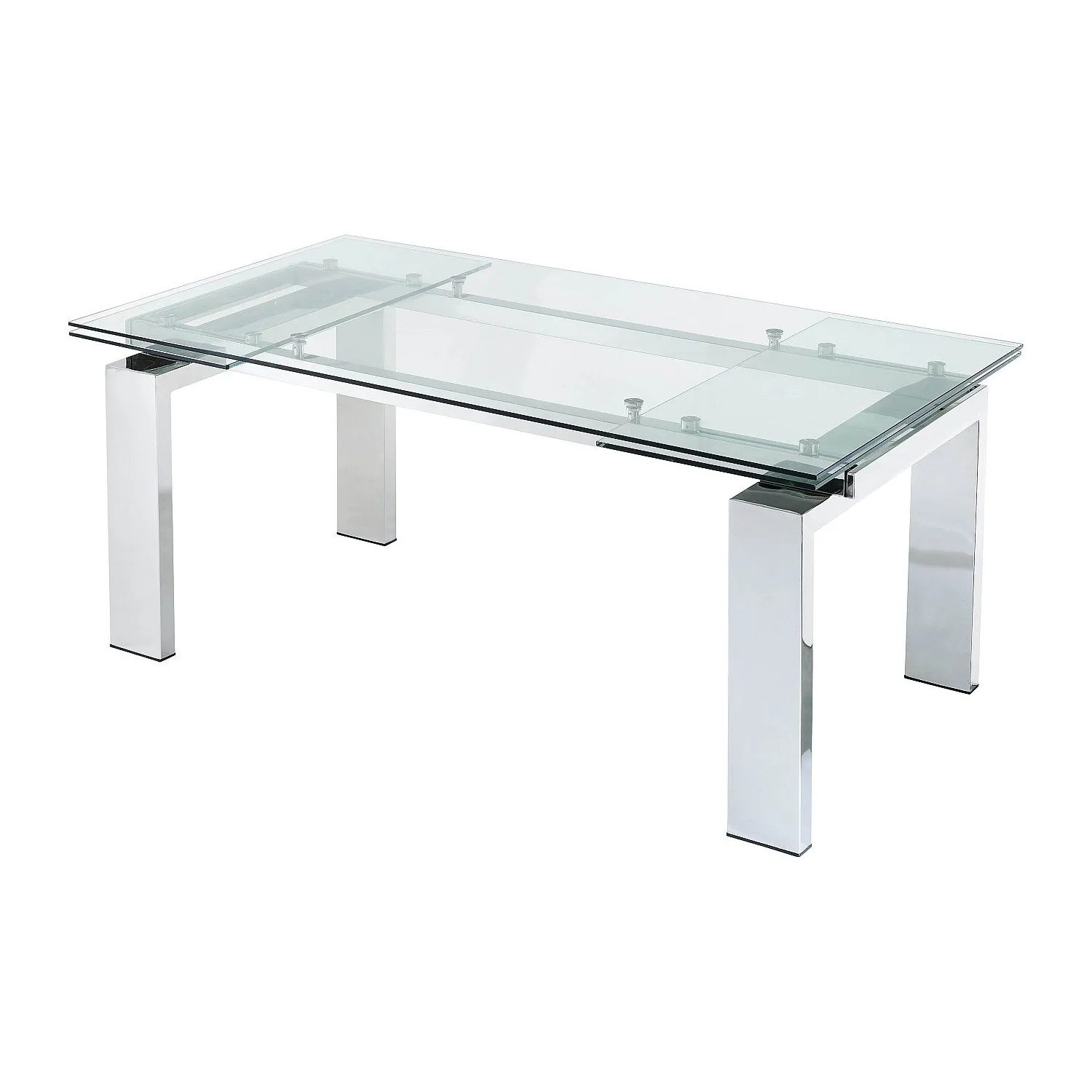 Vente-unique Esstisch Lubana Transparent  Silberfarben 180 cm  270 cm