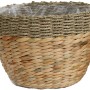 Runder Natur-Korb (Ø 21 cm) aus Wasserhyazinthe/Seegras für Übertöpfe.