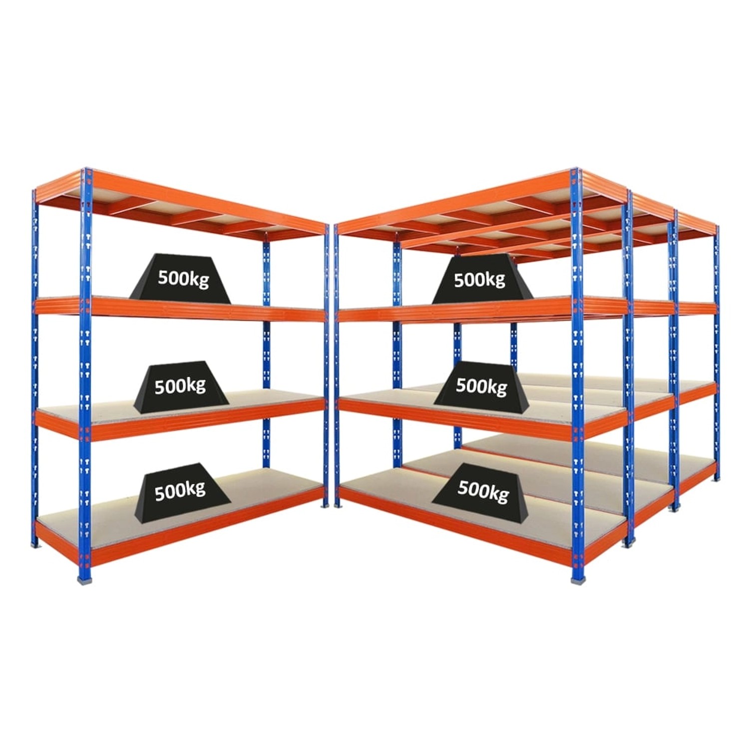 PROREGAL Mega Deal 4x Profi Schwerlastregal Rhino HxBxT 200x200x60cm 4 Span günstig online kaufen