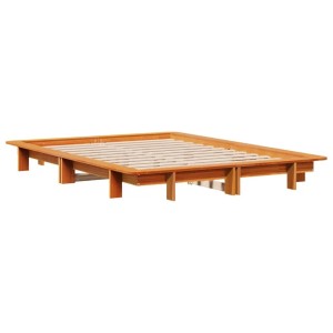 vidaXL Massivholzbett ohne Matratze Wachsbraun 120x200 cm Kiefernholz 850664