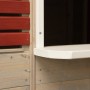 Detailansicht Fenster mit Fensterbank des Kinderspielhauses Krokodil von Wendi Toys.