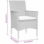 Beiger Gartenstuhl aus Polyrattan mit Kissen, Teil der 5-tlg. vidaXL Essgruppe.