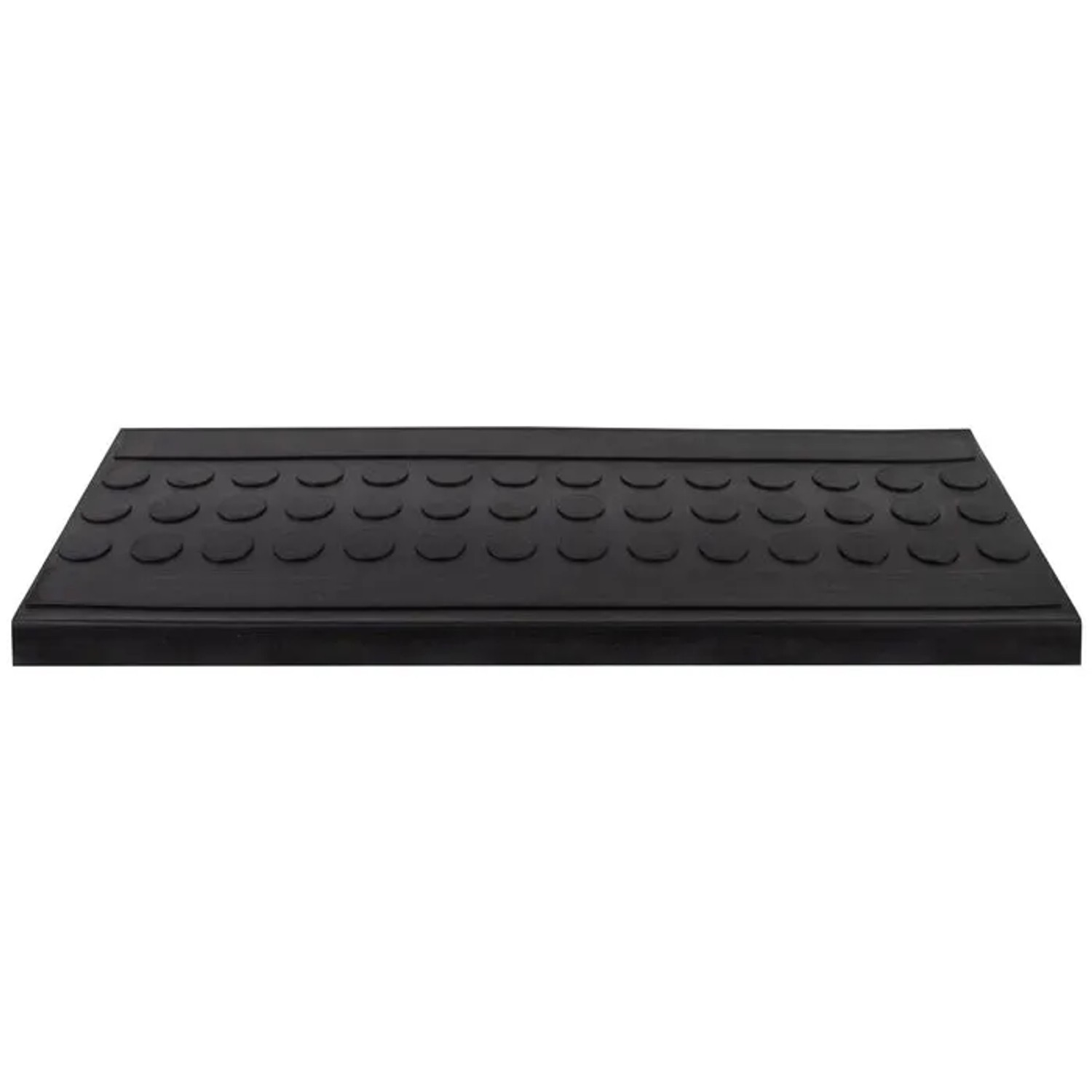 Schwarze Karat Gummi Stufenmatte Coin, Antirutschmatte für den Außenbereich, 25x75 cm.