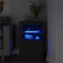 Schwarzer vidaXL Beistellschrank mit LED-Beleuchtung, Glasablage und Stauraum.