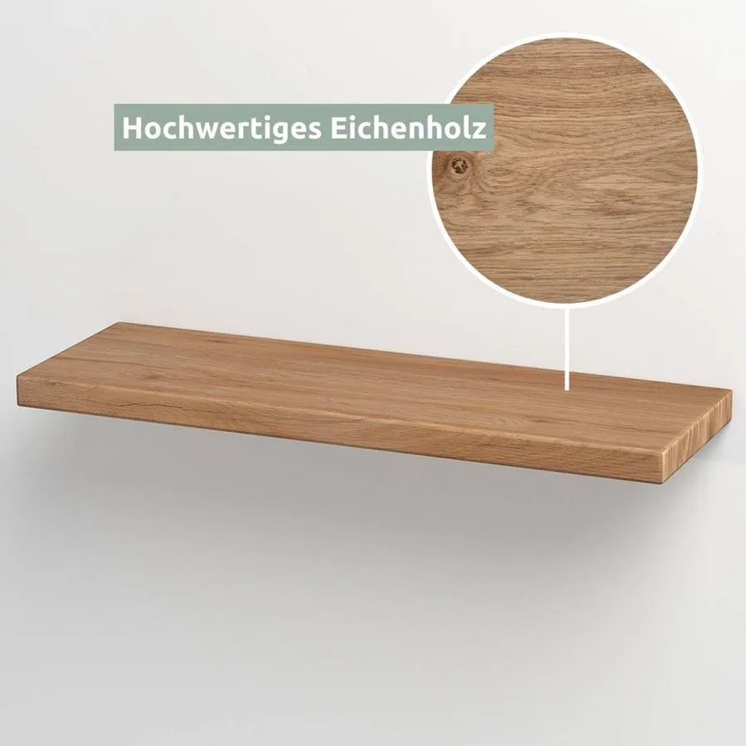 holz4home Holzregal Wand Eiche Massiv 70 x 40 cm 2-teilig kaufen bei OBI