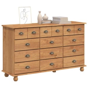 vidaXL Schubladenkommode mit Schubladen ASKIM Braun 79 x 40 x 133,5 cm 4105427