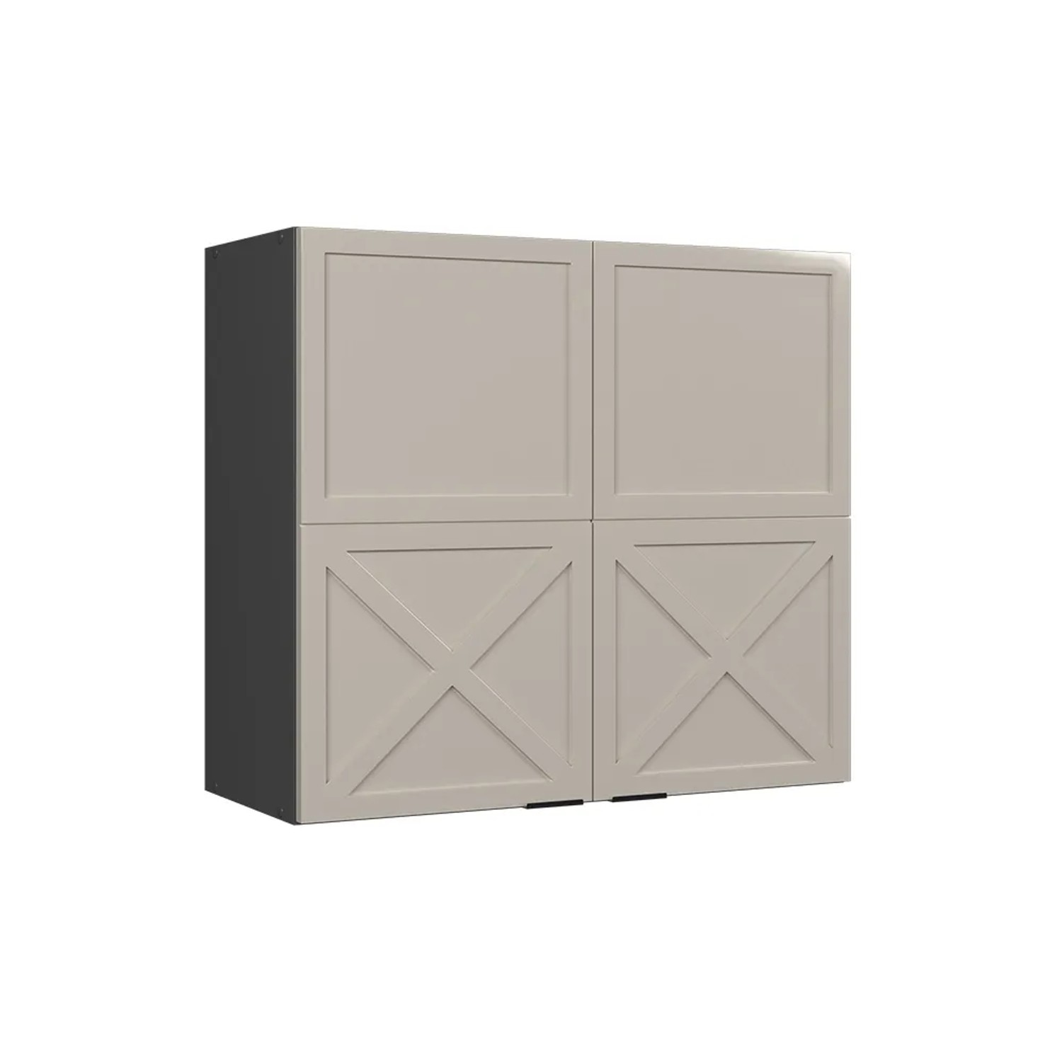 Vicco Hängeschrank Fame-Line Glashängeschrank GrauBeige 80 cm mit Anthrazit Korpus