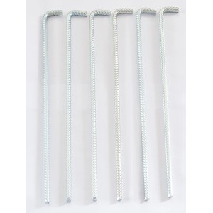 6 Biohort Bodenanker aus Metall, ca. 52,5 cm lang, für Gartenhaus-Zubehör.