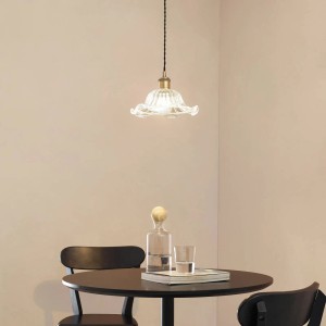 Lindby Ludowika Pendelleuchte, transparentes Glas, Retro-Design, 1-flammig E27, über Esstisch. Ideal für Wohnzimmer.