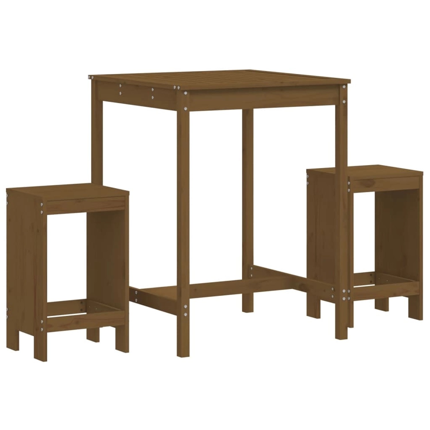 vidaXL 3-tlg Gartenbar-Set Honigbraun Massivholz Kiefer Modell 3