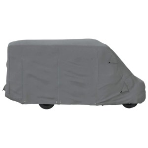 Graue vidaXL Schutzhülle für Wohnmobil, aus Vliesstoff, schützt vor Witterung und Schmutz.