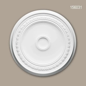 Weiße PROFHOME Deckenrosette (Ø 61,5 cm) aus Polyurethan, Zierelement für Paneele.