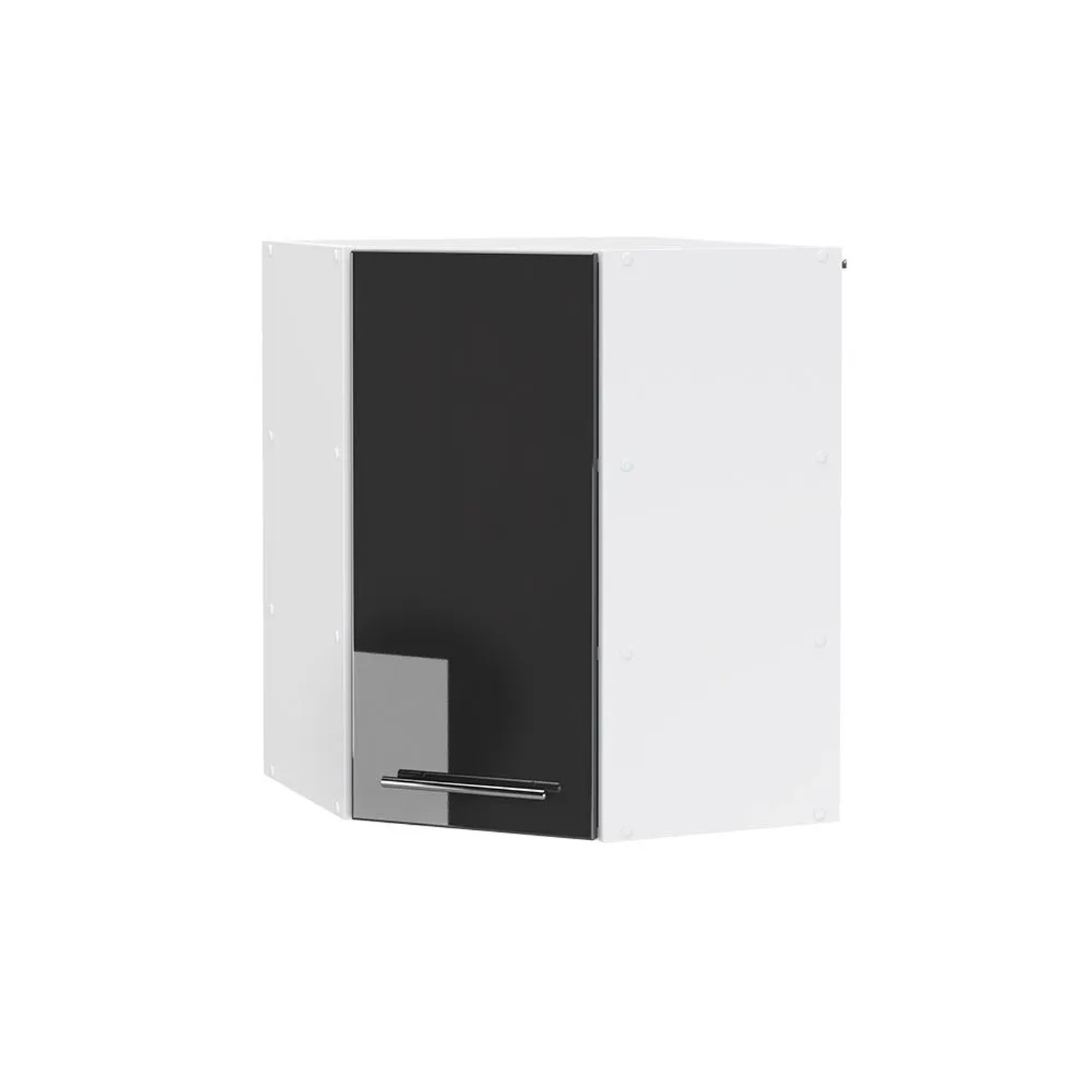 Vicco Eckhängeschrank Fame-Line Küchen-Eckschrank Anthrazit Hochglanz Weiß 57 cm