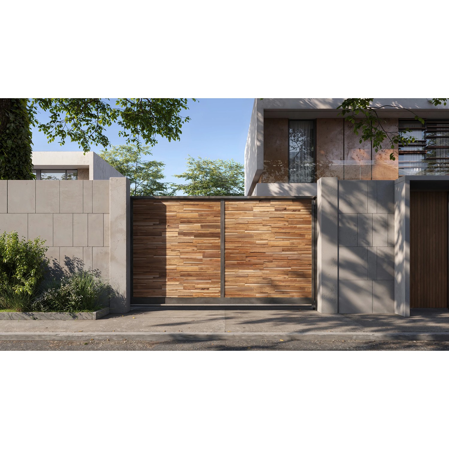 Brauner Holzverblender UltraWood Firenze XL von Rebel of Styles als Gartentor