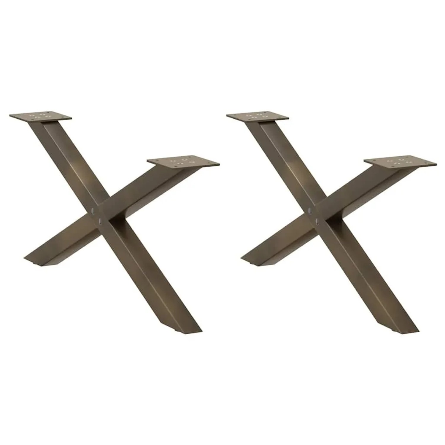 vidaXL Couchtischbeine X-Form 2 Stk Naturstahl 70x30-31 cm Stahl 4012887 günstig online kaufen