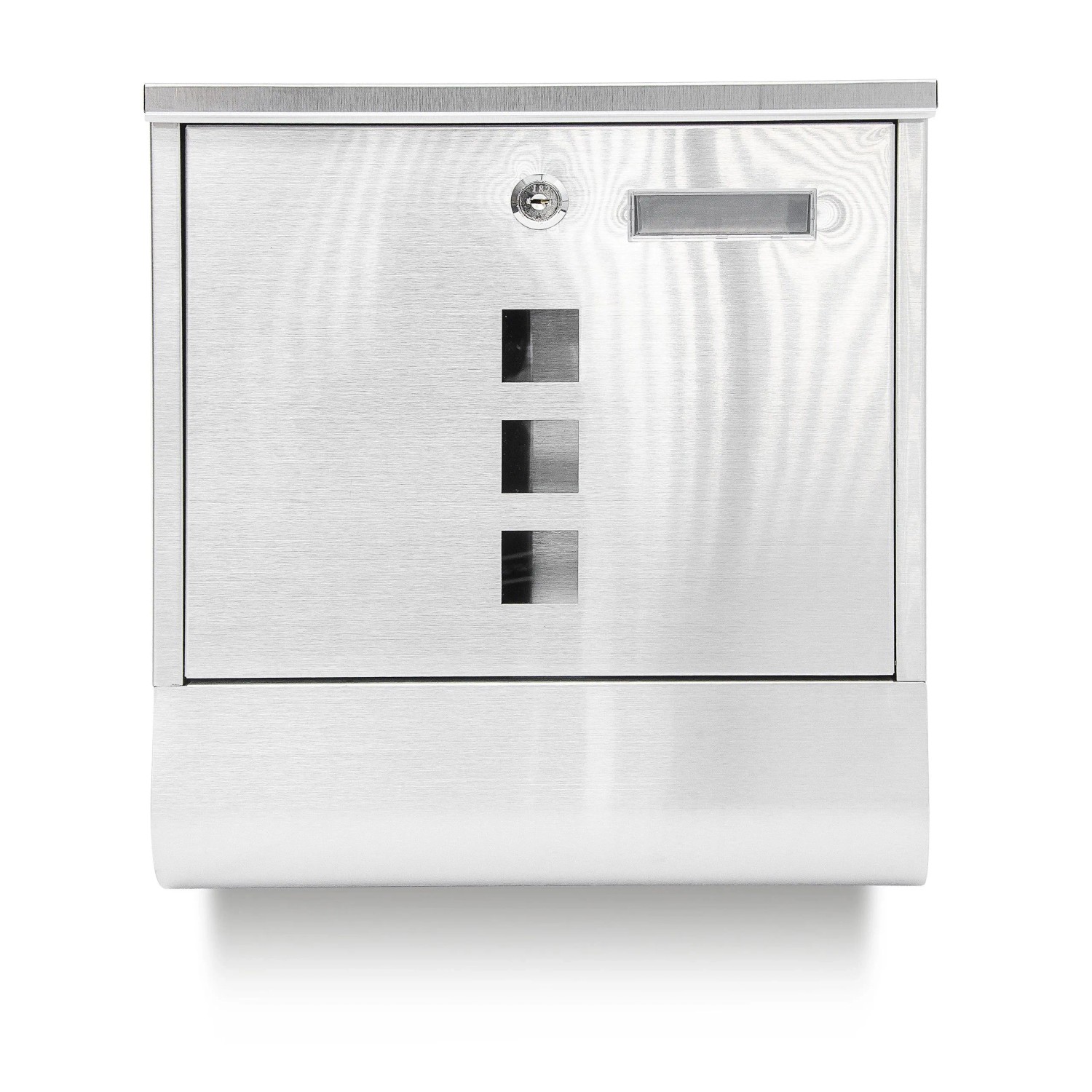 Relaxdays Wandbriefkasten Edelstahl Silber Mit Zeitungsfach 33,5 cm x 30 cm x 8,5 cm 1,7 kg
