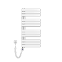 Weißer, elektrischer Emke Badheizkörper 50x104cm mit Thermostat und Timer für Handtücher.