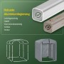 SoBuy Fahrradgarage: Robuster Aluminiumrahmen, graue PE-Plane. Vergleich rostfreier Aluminiumrohre mit rostigen. Zeigt Gestell und fertige Garage.