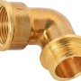 Gewinde-Winkel aus Messing, 30,3 mm x 33,3 mm, für Wasser- und Heizungsinstallationen.