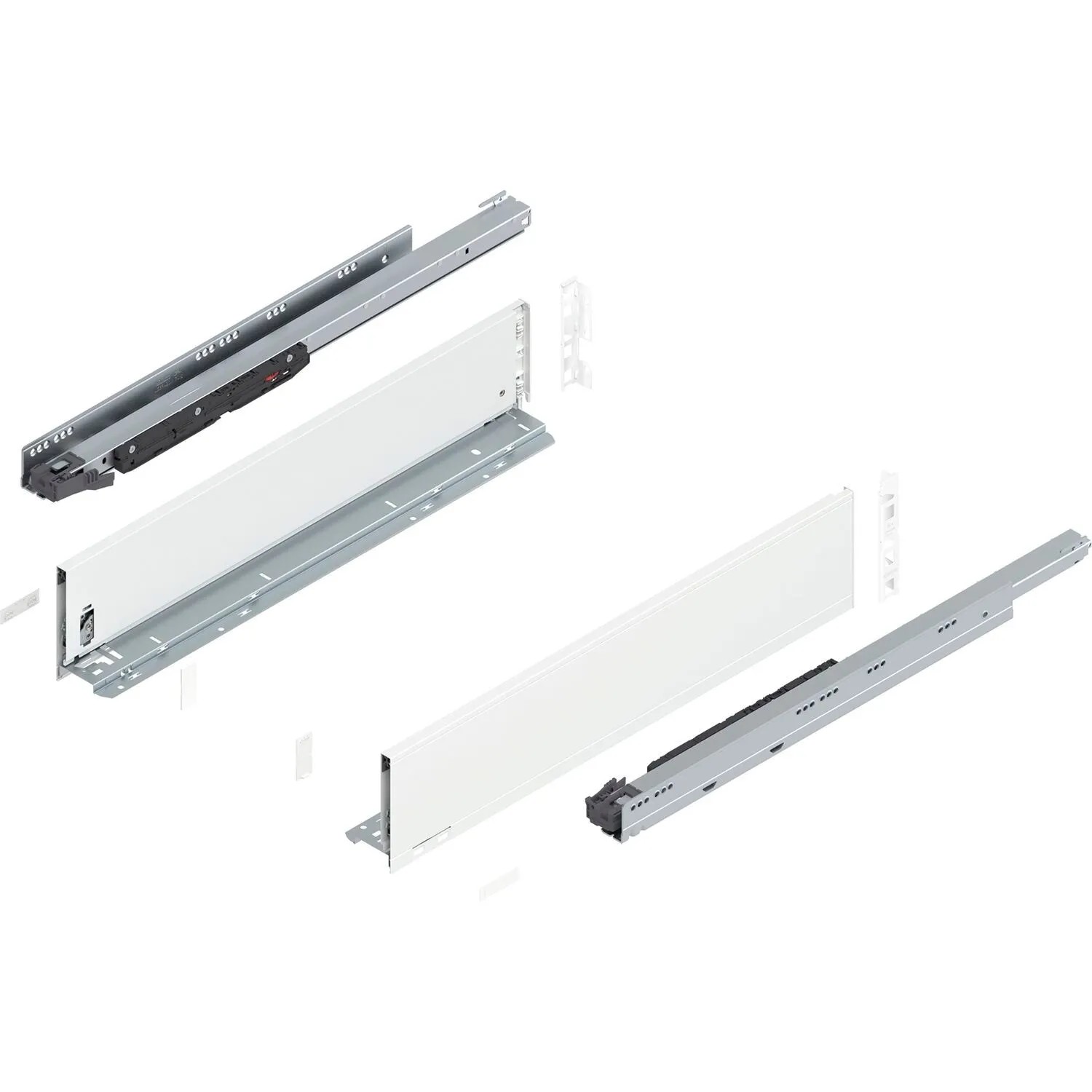 Blum Legrabox Pure Set Höhe K Tip-On Vollauszug 600 mm 70 kg Seidenweiß 1 Paar