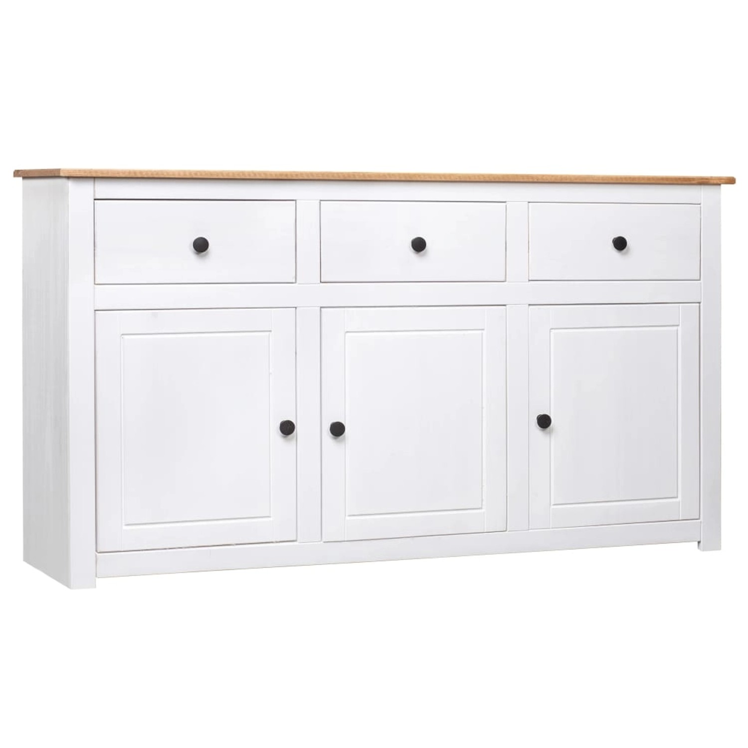 vidaXL Sideboard Weiß 135x40x80 cm Kiefernholz Panama 282705