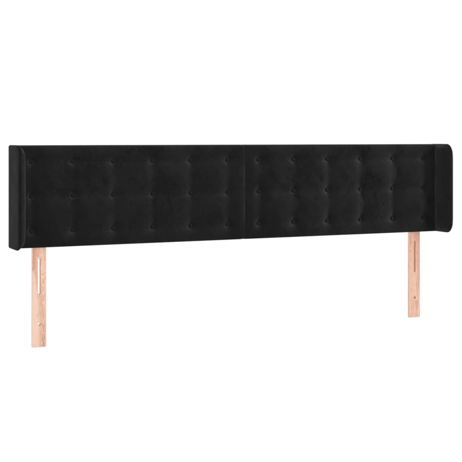 vidaXL LED Kopfteil Schwarz 183x16x78/88 cm Samt 3123732