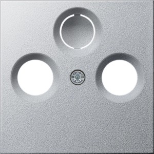 Gira Antennenabdeckung System 55 in Aluminium für Koaxial-Antennensteckdosen.
