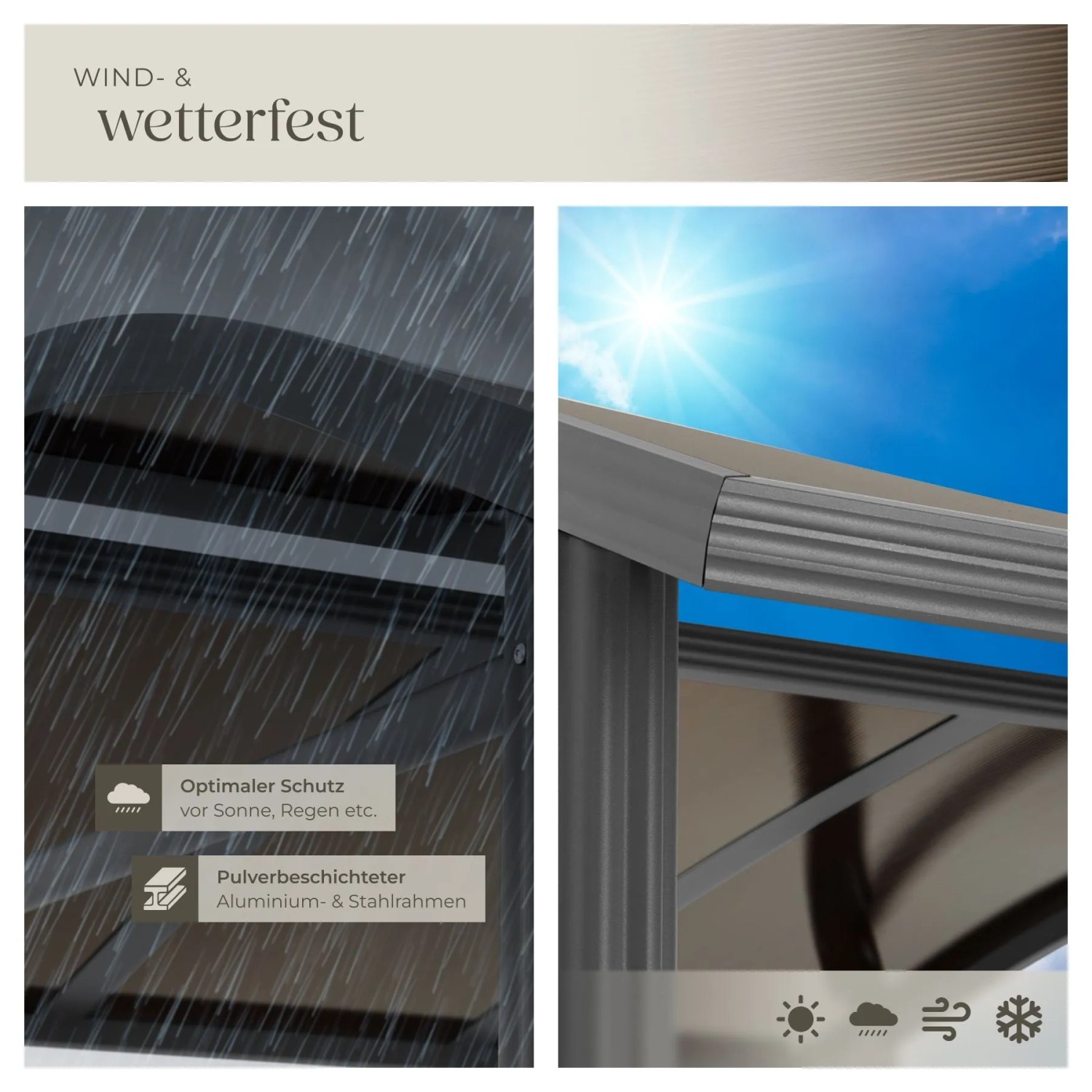 Tectake Grillpavillon Asado Gute Luftzirkulation Wetterfest  240 x 150 x 234 cm Grau_7