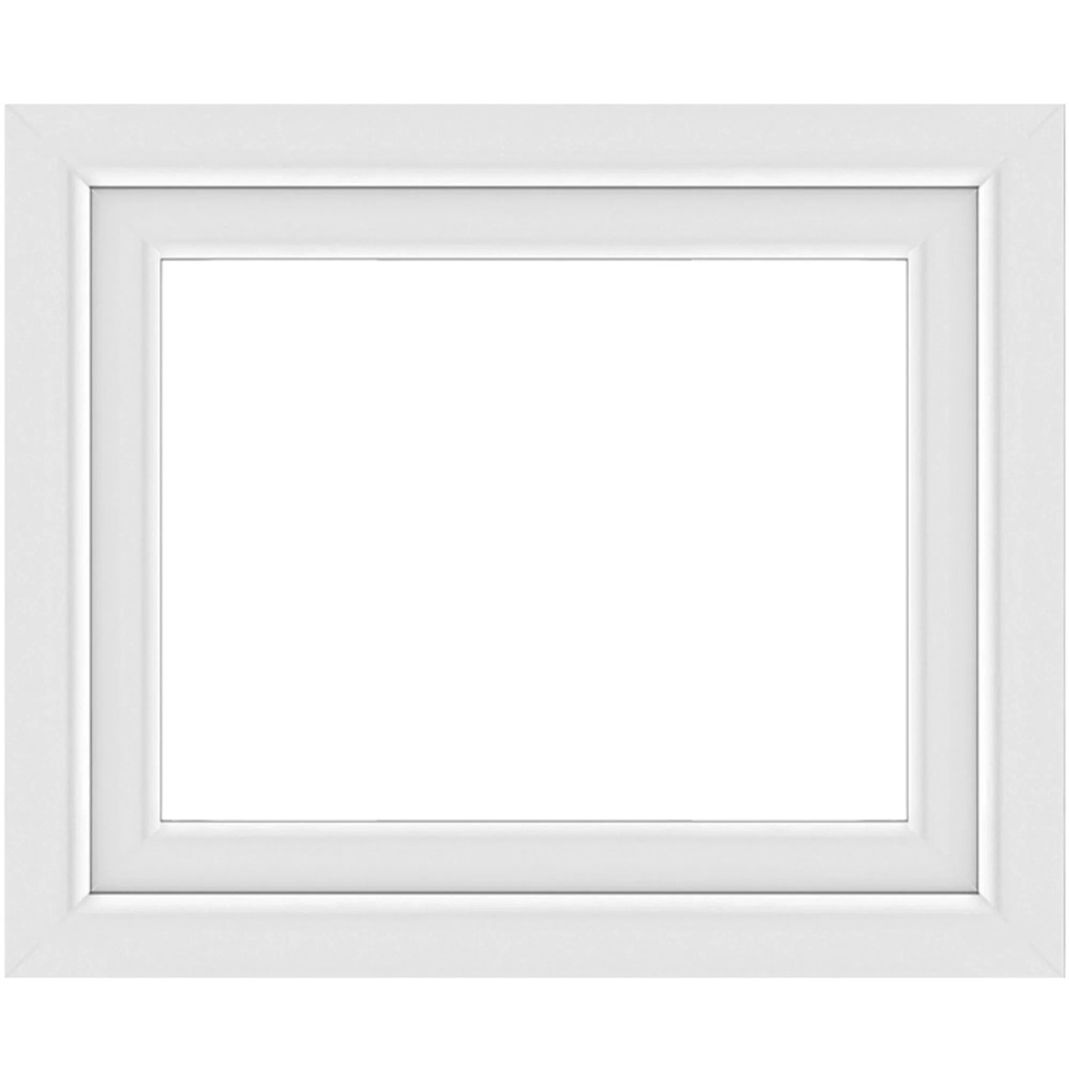 Weißes Kunststofffenster 50x50 cm mit 3-fach Verglasung für Wohnräume. Hohe Wärmedämmung und Einbruchschutz.