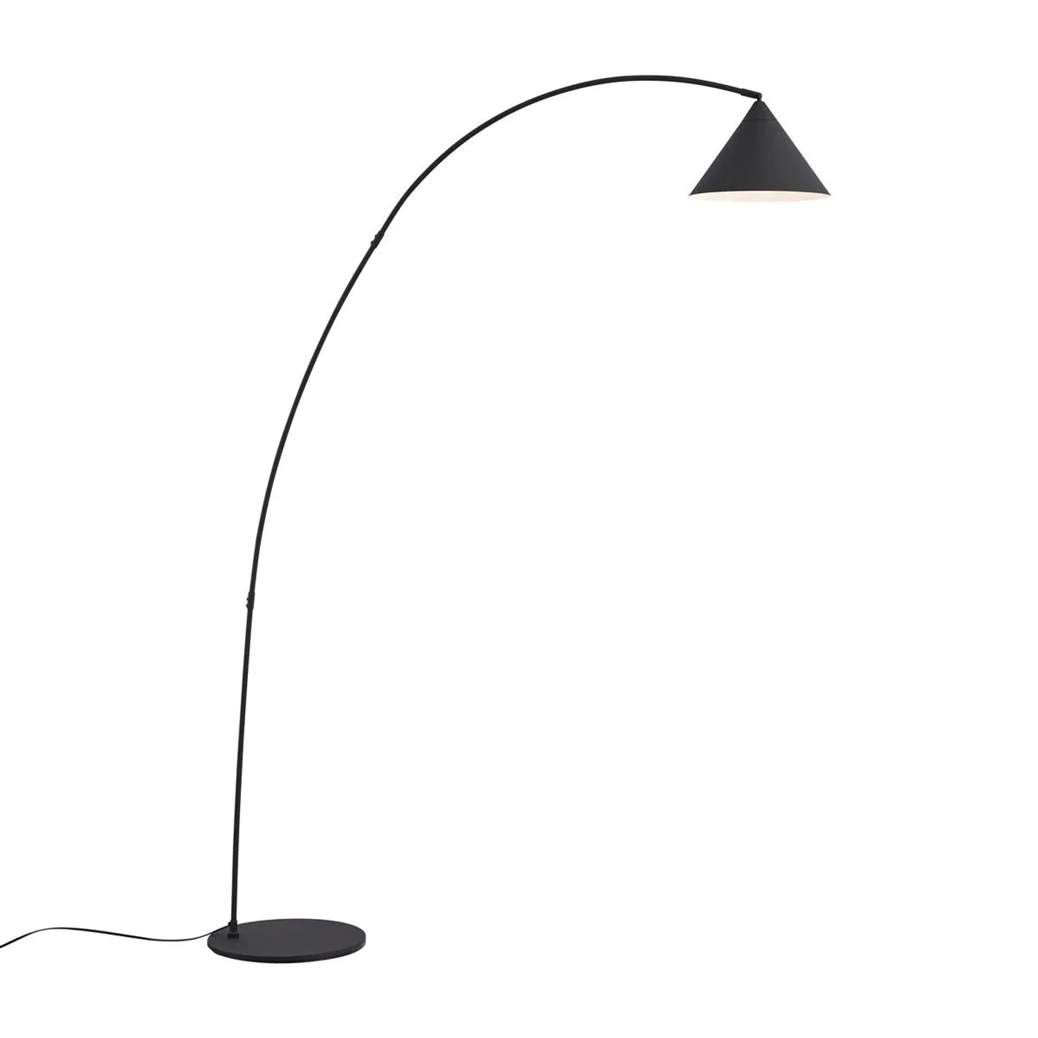 QAZQA Retro Stehlampe Schwarz mit Weißer Innenseite Triangolo