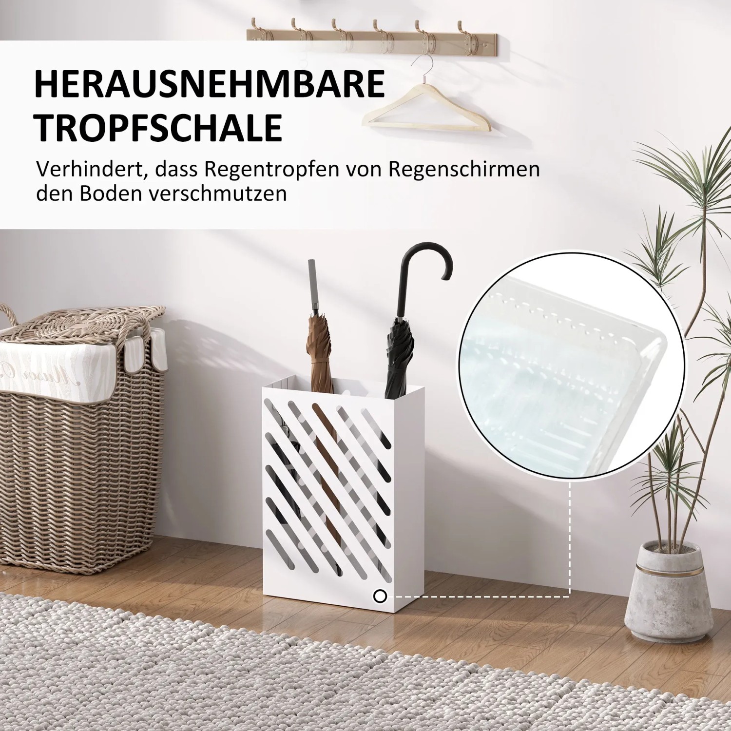 HOMCOM Schirmständer mit 4 Haken und Wasserauffangschale kaufen bei OBI