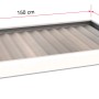 Weißes Gutta Rechteckvordach NM 150, 14x150x90 cm, mit Aluminiumrahmen und integriertem Wasserablauf.