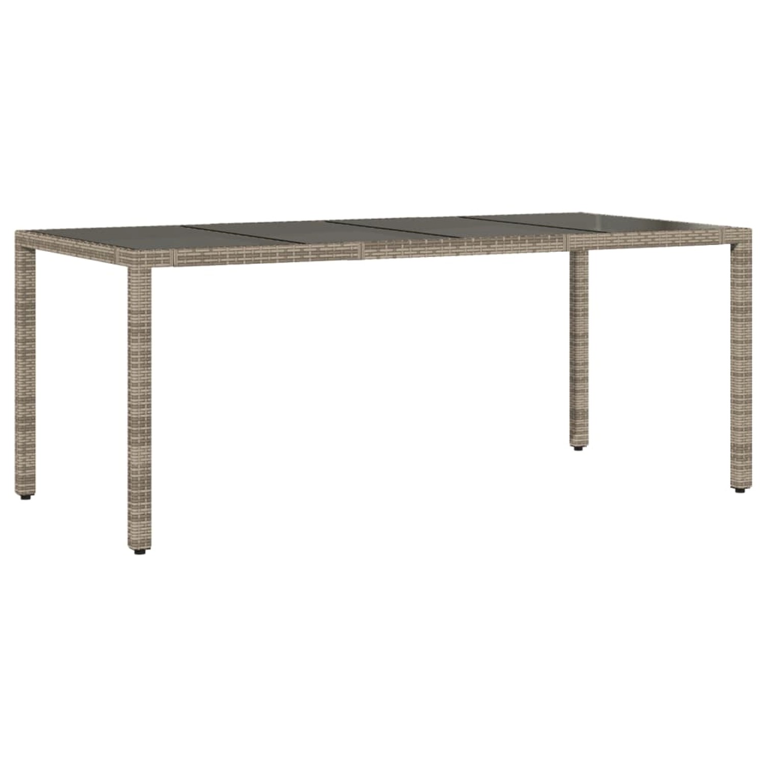 vidaXL Gartentisch mit Glasplatte Grau 190x90x75 cm Poly Rattan 365594 günstig online kaufen