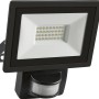 Schwarzer LED Außenstrahler mit Bewegungssensor, 14W, aus Aluminium für den Außenbereich.