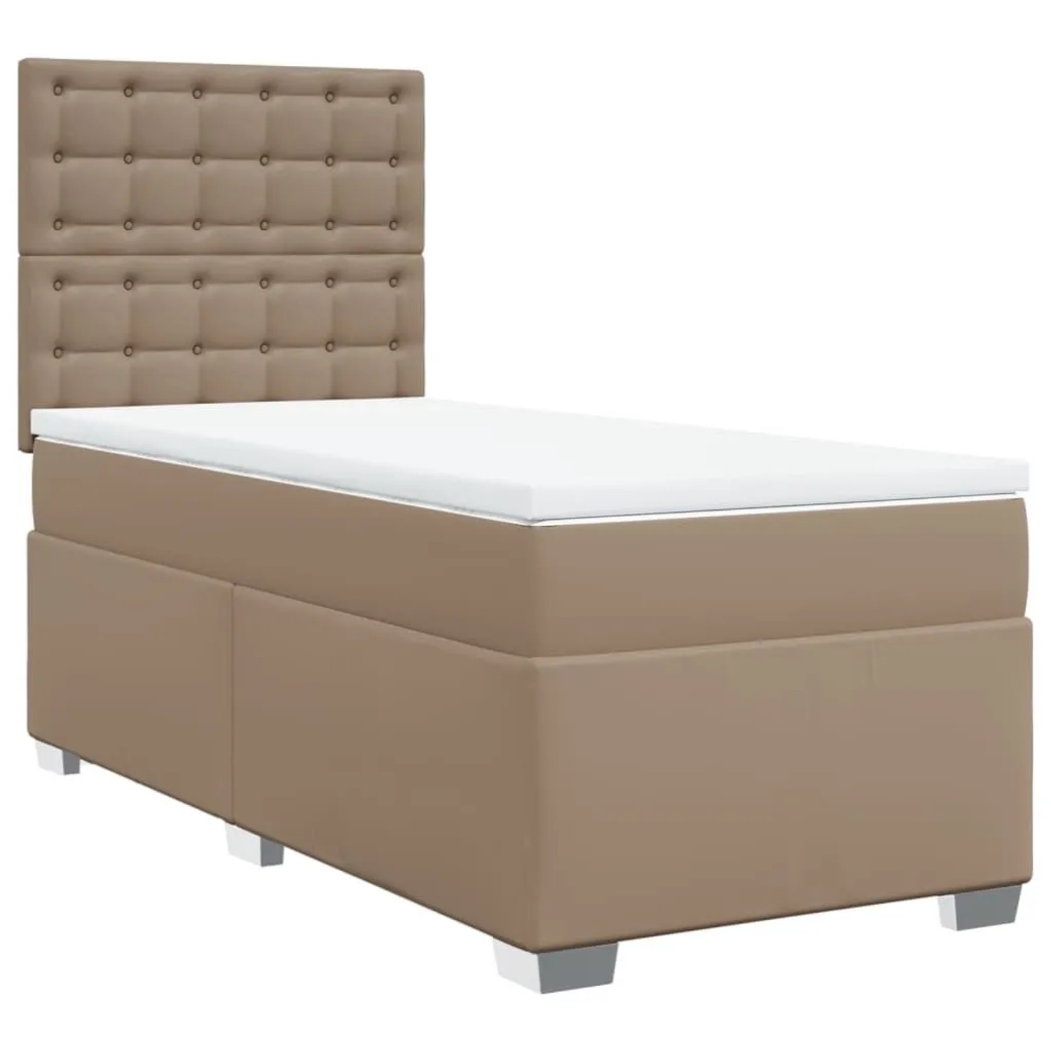 vidaXL Boxspringbett mit Matratze Cappuccino-Braun 90x190cm Kunstleder 3293 günstig online kaufen