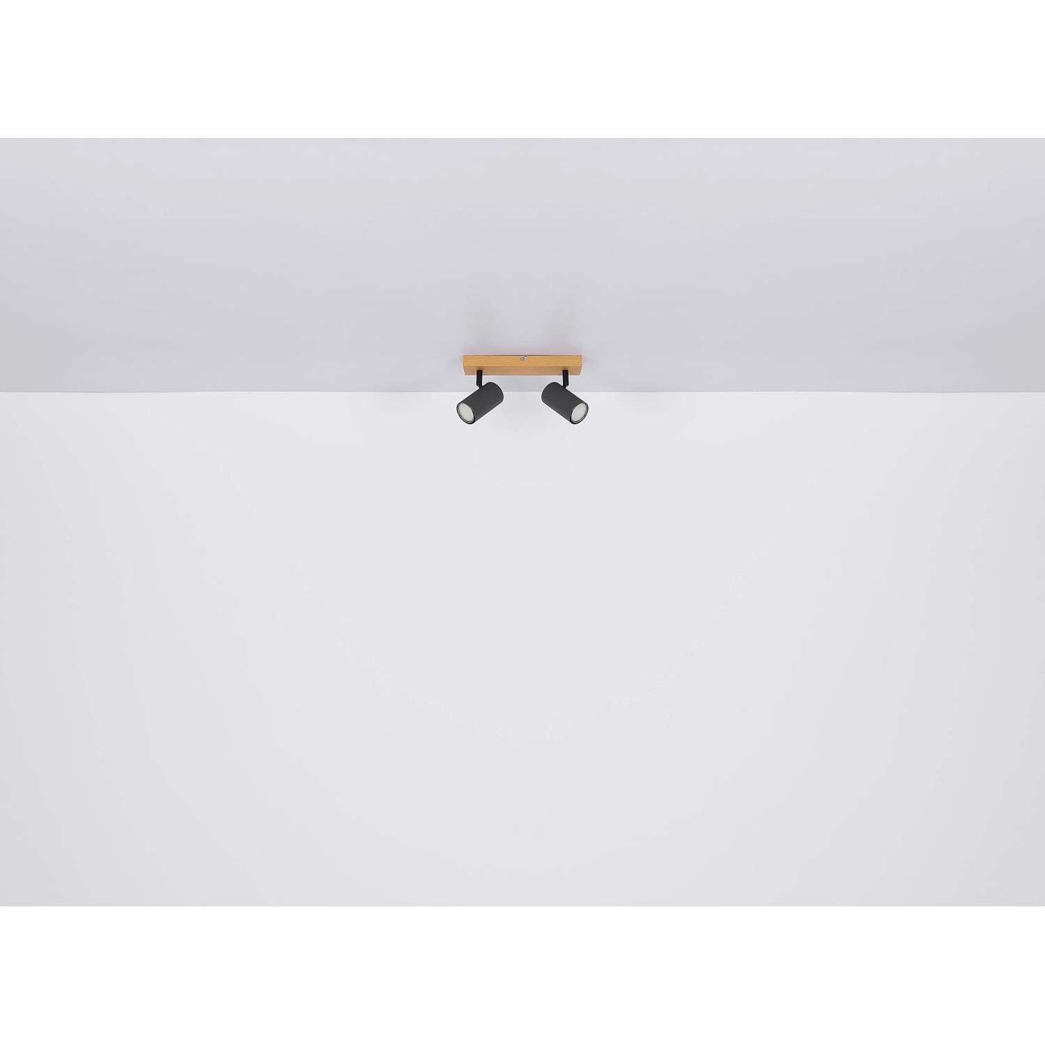 Globo Strahler Robby, 5-flammig, Graphit/Holzoptik. Deckenleuchte mit Spots, dreh- und schwenkbar.