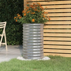 vidaXL Pflanzkübel Verzinkter Stahl 40x40x68 cm Silber 318852