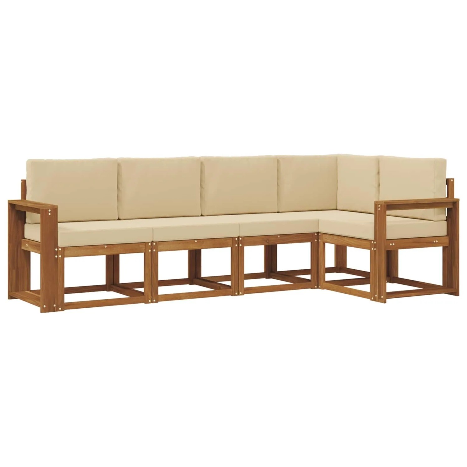 vidaXL Sofa Set mit Kissen 5 Stk Natur und Beige 3366401