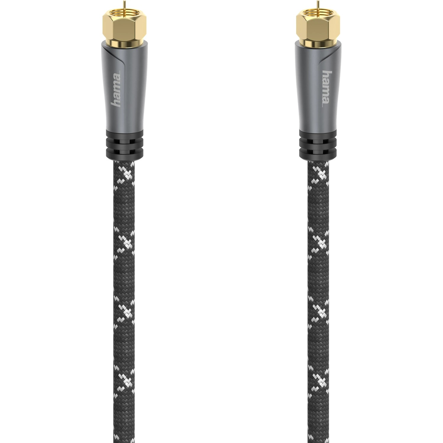 Hama Antennen-Kabel SAT-Anschlusska. F-Stecker/F-Stecker 120 dB Grau-Schwarz 3 m
