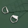 Dunkelgrünes vidaXL Sonnensegel aus Oxford-Gewebe. Detail des robusten D-Ring-Befestigungspunkts.
