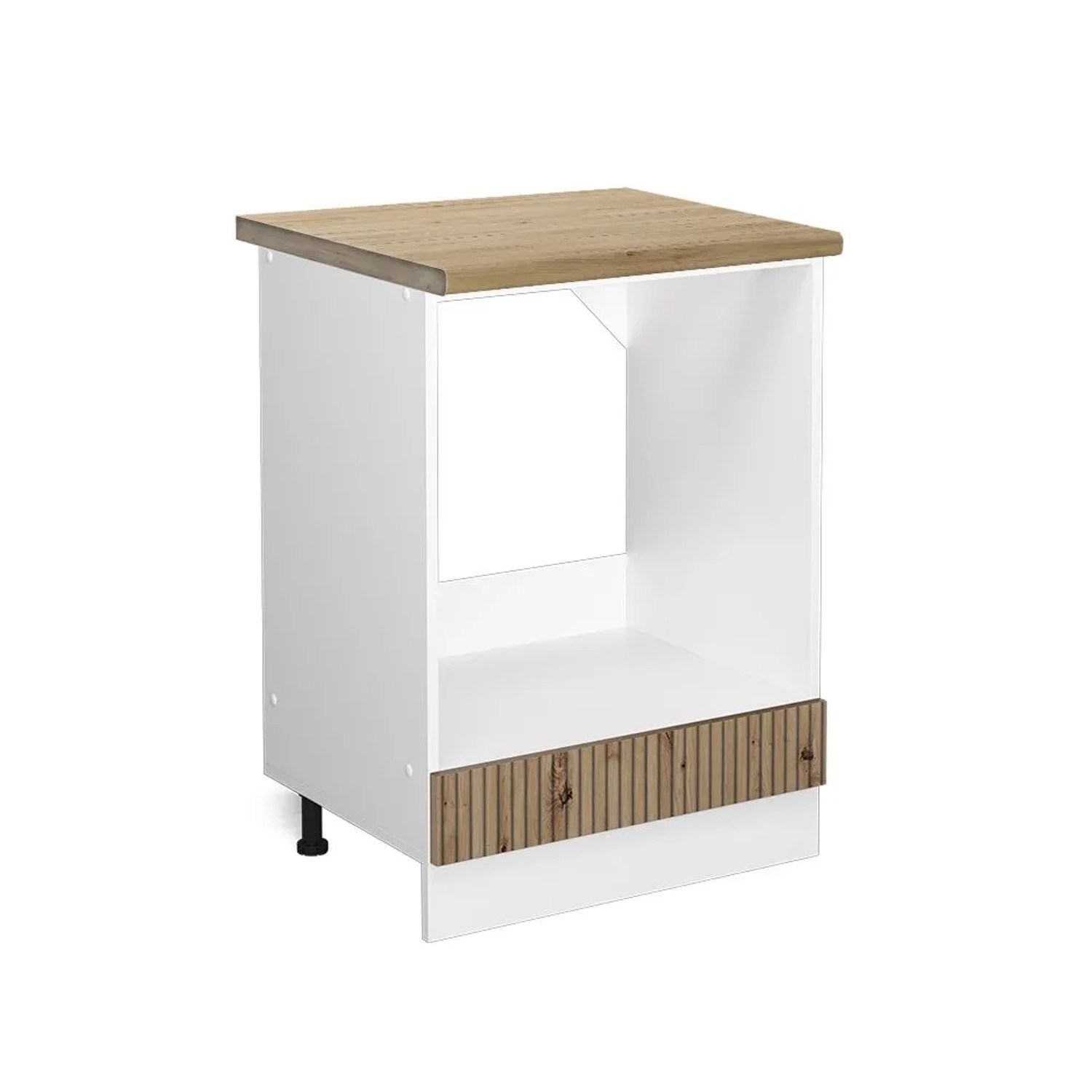 Vicco Herdumbauschrank R-Line Herdschrank Artisan-Eiche Weiß 60 cm AP Eiche