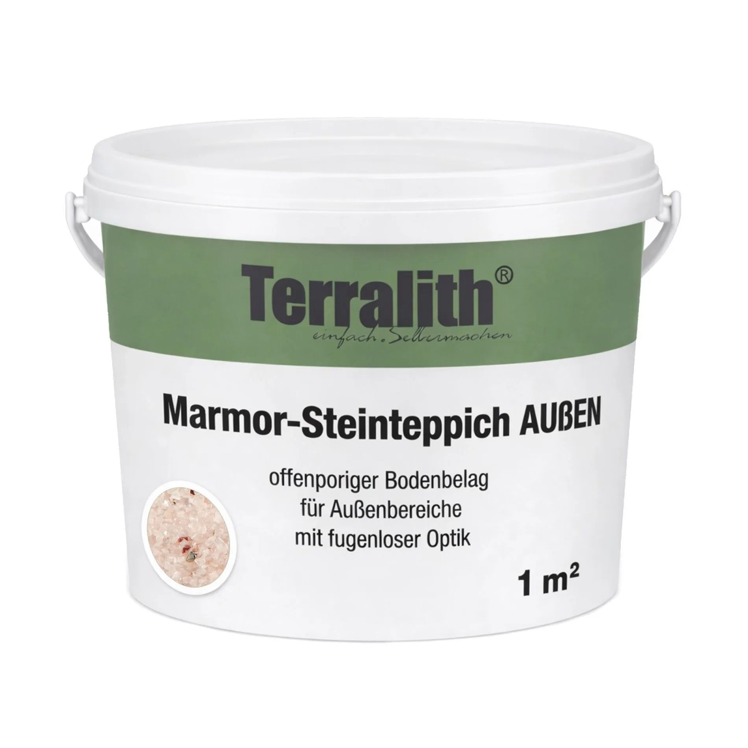 Terralith Edelsteinteppich Rosenquarz 1 m² Außen
