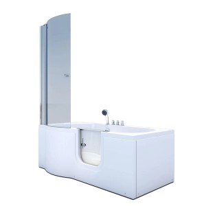 AcquaVapore Seniorendusche und Badewanne mit Tür, 85x170 cm, mit Duschabtrennung.
