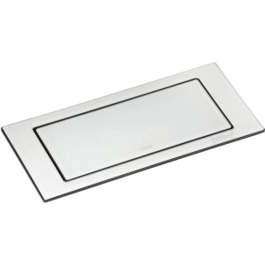 Evoline Backflip versenkbare Steckdose, weiß matt aus Kunststoff/Glas, geschlossen. 2-fach mit USB-C.