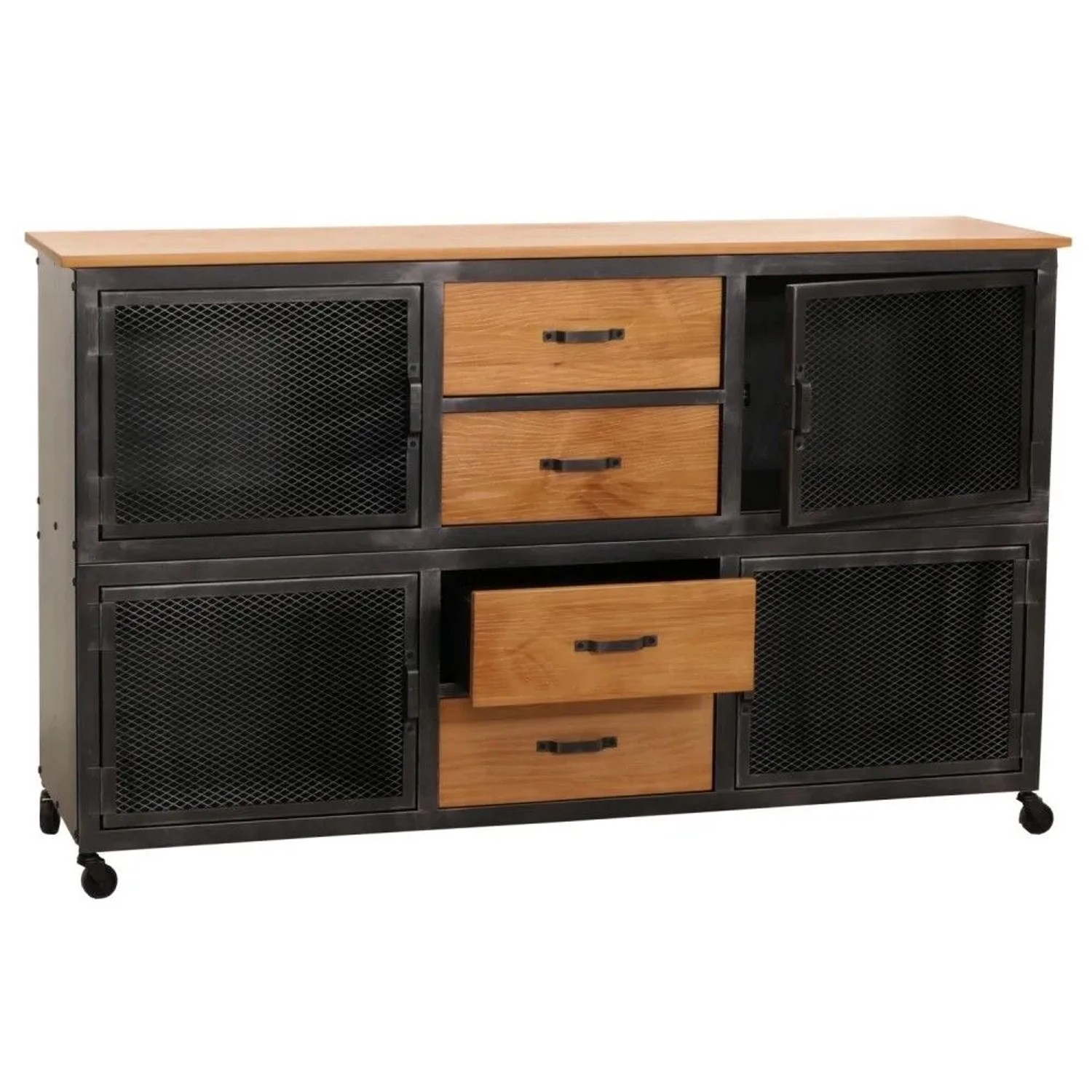 MCW Sideboard N28 Schwarz Natur