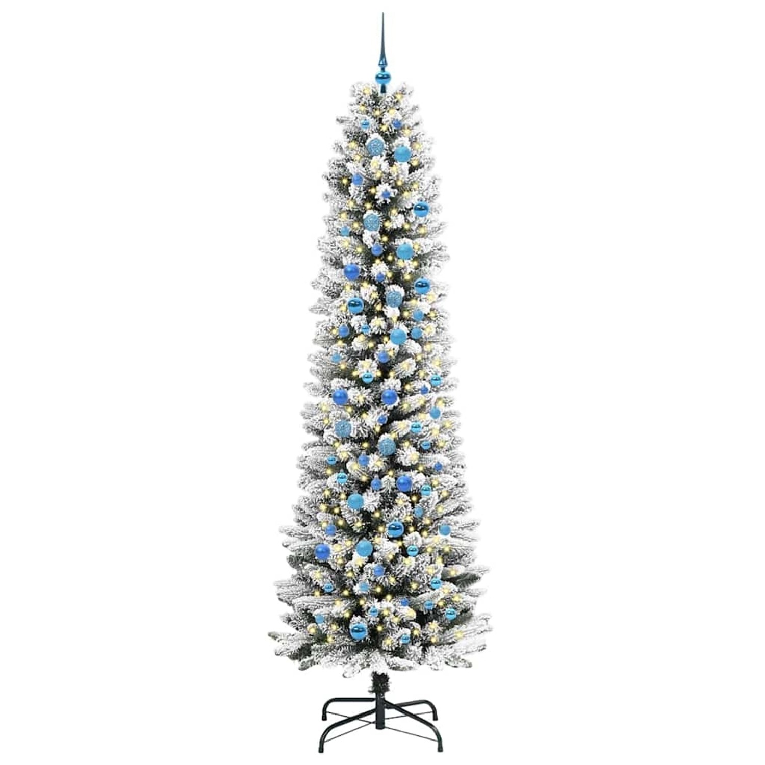 vidaXL Künstlicher Weihnachtsbaum mit 300 LEDs Grün und Weiß 240 cm 3396136